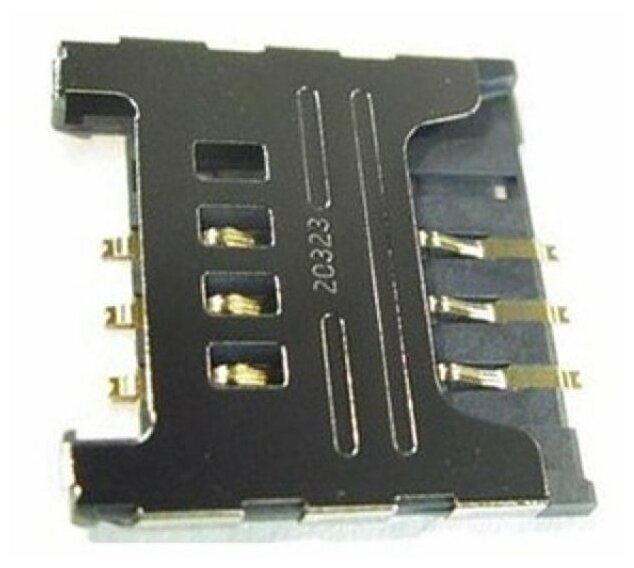 Коннектор SIM для Samsung C3322, C3350, C3530, C3752, E2222, C3520, C3782, E1182, E1200, i9250, S6102, S6802