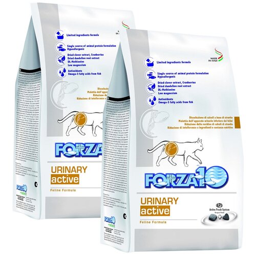 FORZA10 CAT URINARY ACTIVE для взрослых кошек при мочекаменной болезни (1,5 + 1,5 кг)