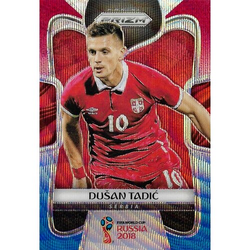 Коллекционная карточка Panini Prizm FIFA World Cup Russia 2018 #181 Dusan Tadic - Red Blue Wave S0268