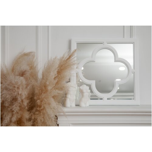 Зеркало декоративное квадратное (фальш окно) настенное / настольное 50х50 см 