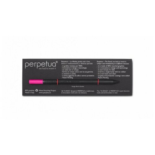 Карандаш графитовый Perpetua с ластиком, Черный/Фуксия