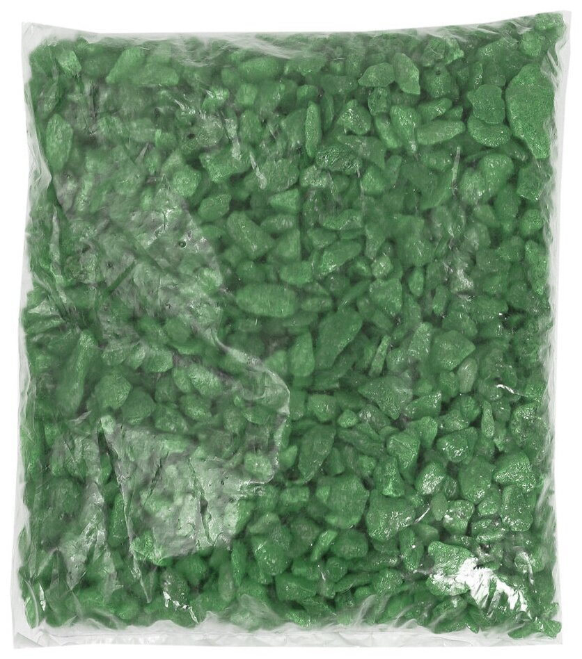 Натуральный грунт для кактусов, суккулентов и растений, Zoo One, природный материал, "Зелёный/Малахит", (фракция 5-10 мм), 1 кг, 15-0007 - фотография № 5
