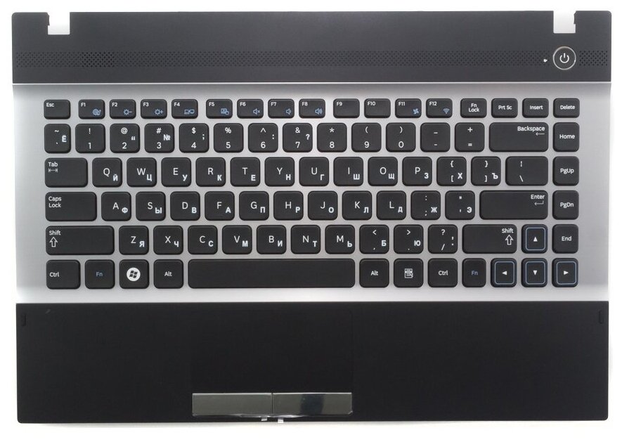 Клавиатура для ноутбука Samsung 9Z N5PSN501 Русская черная с чернo-серым топкейсом 5280₽