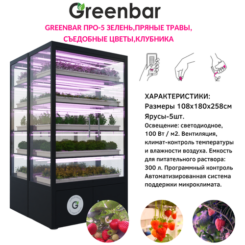 Витрина для выращивания зелени и пряных трав Greenbar PRO-5