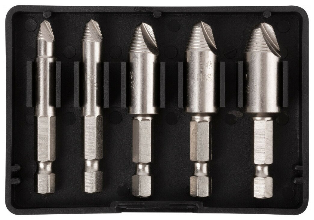 фото Экстракторы для болтов и шпилек FIT IT 36437 усиленные, HSS сталь, Профи 5 шт.