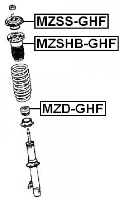 Отбойник переднего амортизатора Febest MZD-GHF