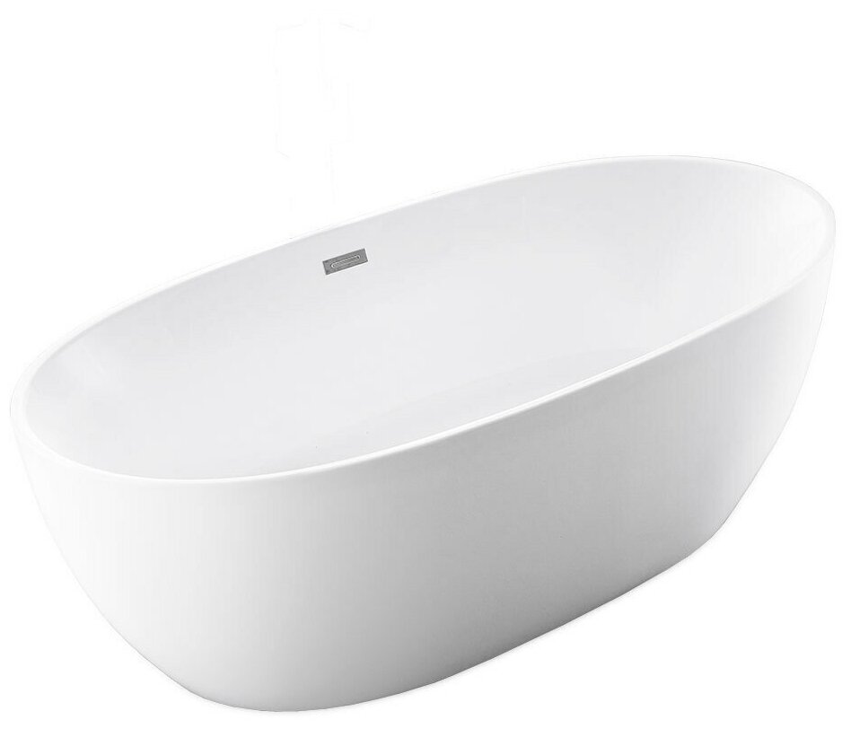 Ванна акриловая Vincea VBT-405-1700MW, 1700*800*580, цвет белый матовый, слив-перелив в комплекте, хром