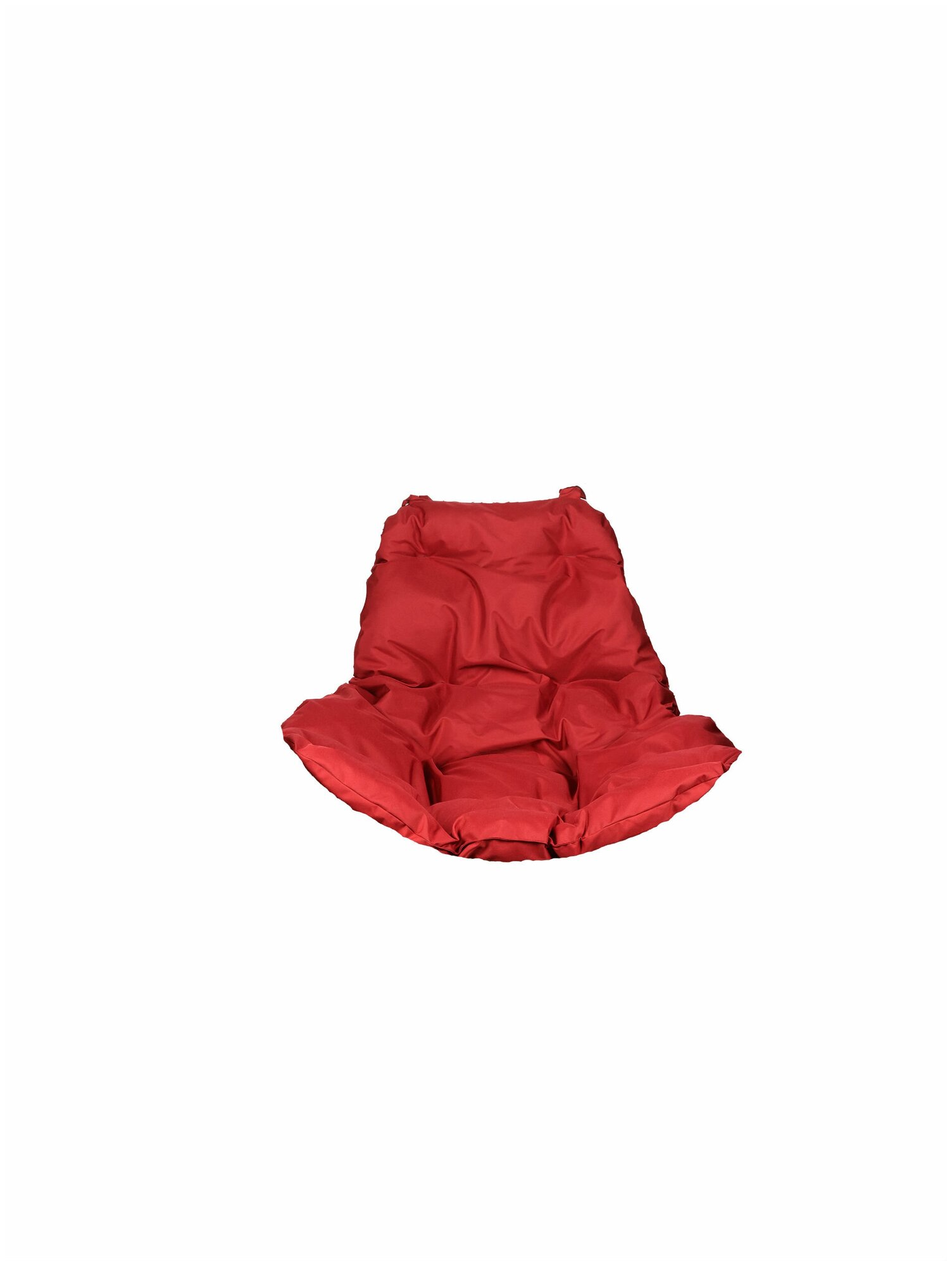 Подвесное кресло "Капля", цвет плетения коричневый, подушка бордовый, каркас коричневый - фотография № 4