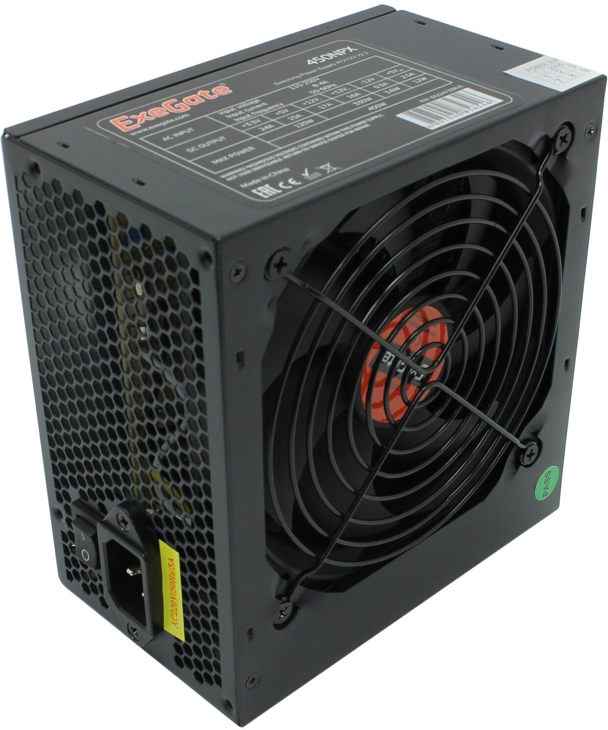 Блок питания ATX Exegate EX224733RUS 450W, black, 12cm fan, 24+4p, 6/8p PCI-E, 3*SATA, 2*IDE, FDD - фото №5