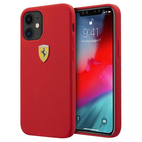 Чехол CG Mobile Ferrari On-Track Liquid silicone with metal logo Hard для iPhone 12 mini, цвет Красный (FESSIHCP12SRE)