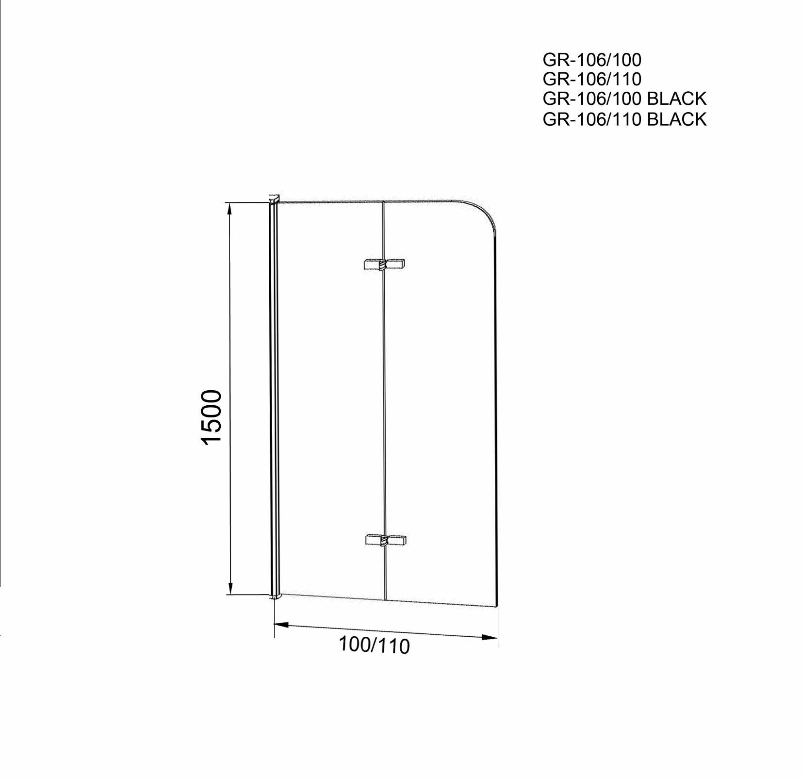 Шторка для ванны Grossman 150х110 GR-106110 - фото №5