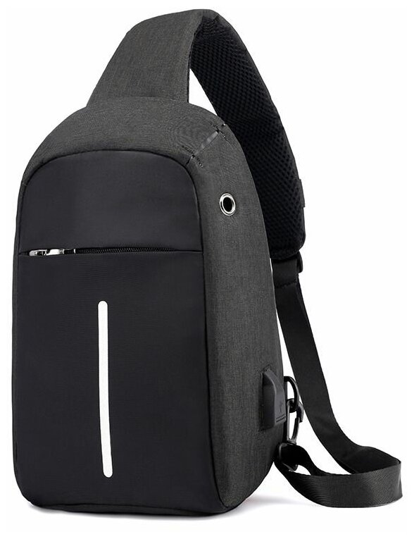 Рюкзак через плечо нагрудная сумка универсальная  USB разъем