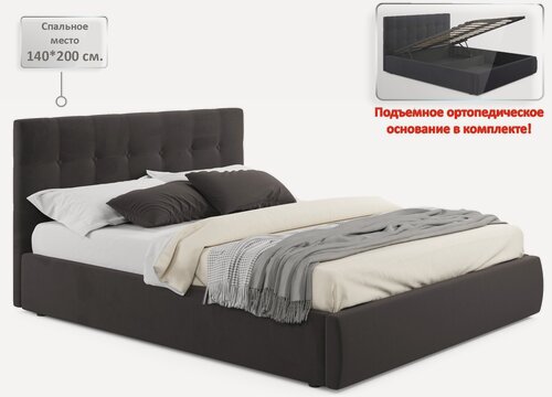 Изображение товара Мягкая кровать Selesta 1400 шоколад с подъемным механизмом