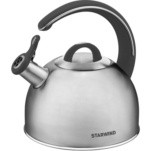 Чайник металлический Starwind Chef Family 2.8л. серебристый (SW-CH1106) чайник 3 0л нжс с рисунком меняющим цвет со свистком капсульное дно mal city 01