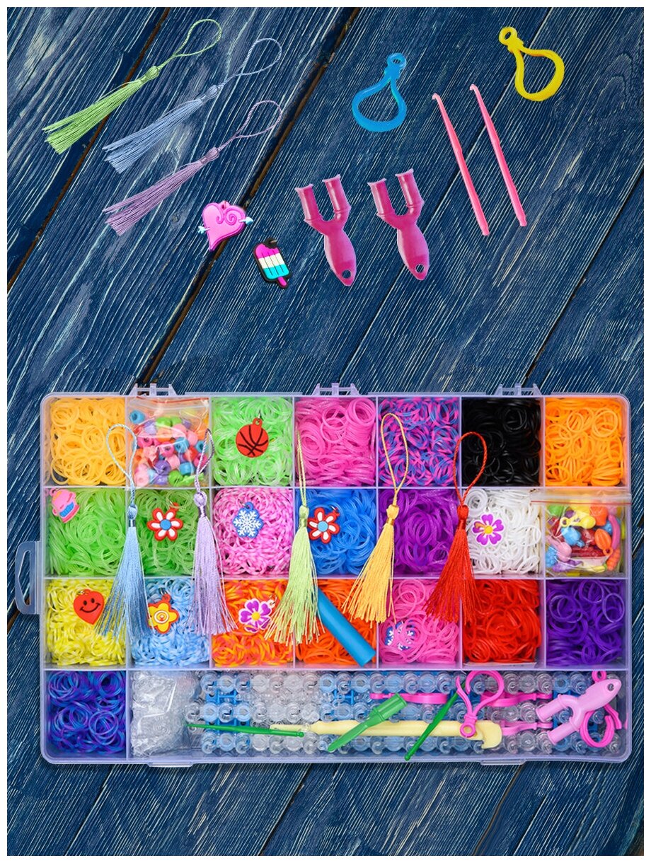 Color Kit / Набор резинок для плетения /Набор резинок для плетения браслетов 5800 шт. 8 видов деталей RZ9
