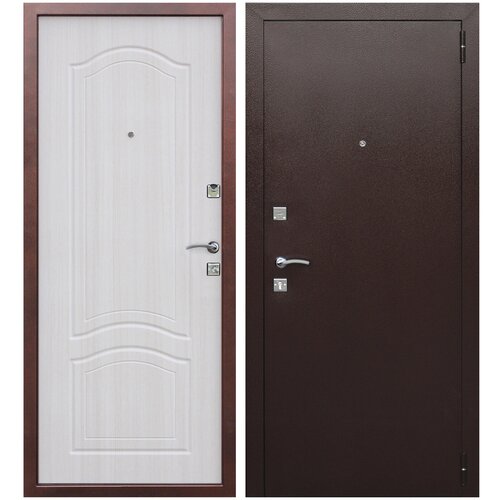 Входная дверь Dominanta Медный Антик, Беленый_Дуб 960*2050 Правая