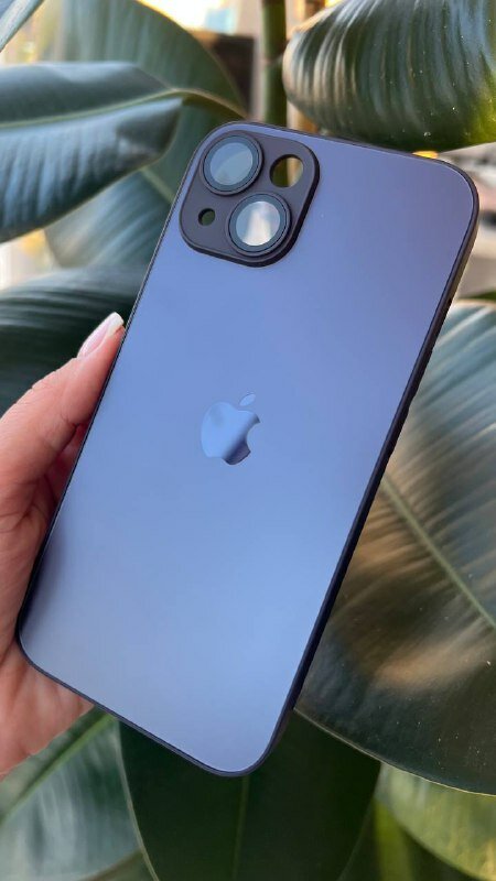 (AG) Чехол матовый IPhone 13 фиолетовый с защитой на линзах - фотография № 3