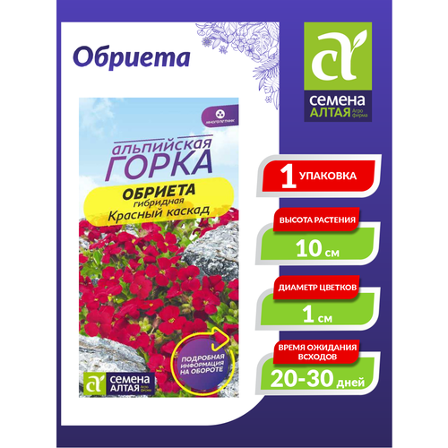 альпийская горка обриета гибридная пурпурный каскад красный каскад 2 уп Семена Обриета Красный каскад Альпийская горка многолетние 0,05 гр