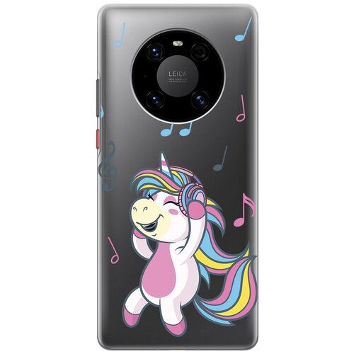 Силиконовый чехол с принтом Musical Unicorn для Huawei Mate 40 Pro / Хуавей Мейт 40 Про силиконовый чехол на huawei mate 40 pro кот среди рыб для хуавей мейт 40 про