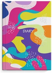 Ежедневник недатированный DIARY арт. 50707 яркие краски / А5, 80 л., твёрдый переплёт, тиснение фольгой, ламинация "софт-тач" вельвет. Блок - белый офсет 65 г/м2, печать в одну краску/