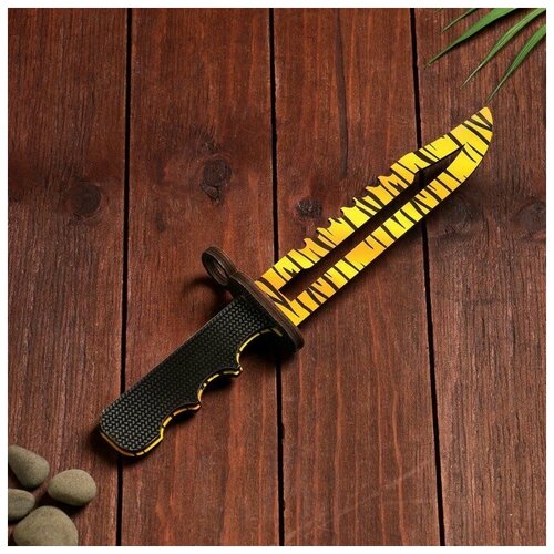 сувенирное оружие из дерева штык нож жёлтый леопард 1 шт Сувенирное оружие из дерева «Штык нож», жёлтый леопард