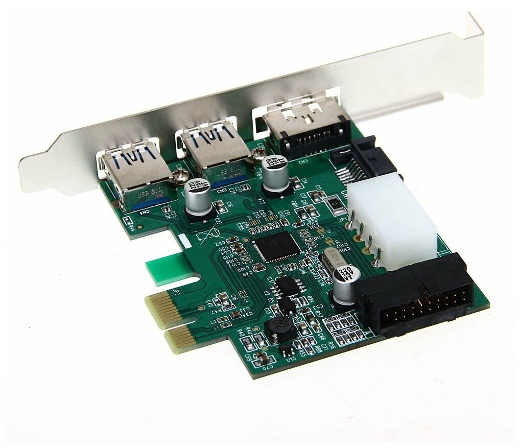 Контроллер PCIe x1 v20 (NEC D720201) USB 32 Gen1x1 2xUSB-A + 2x19-pin + eSATA Power | ORIENT NC-3U2219PE-SE
