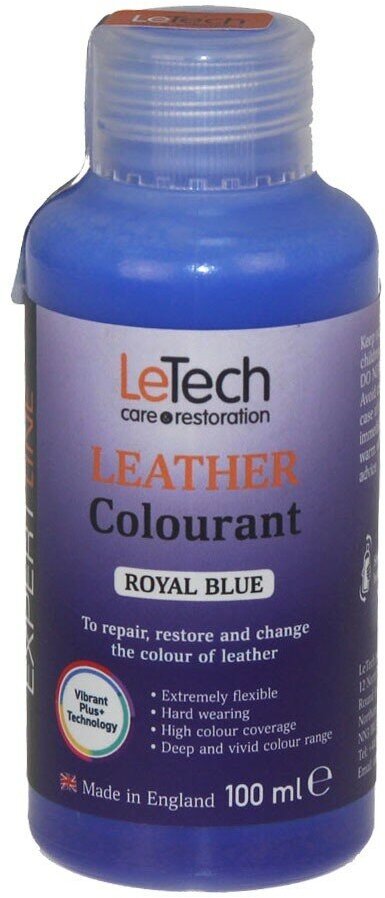 LeTech Краска для кожи Leather Colourant 100 мл, Royal Blue (королевский синий) - фотография № 1