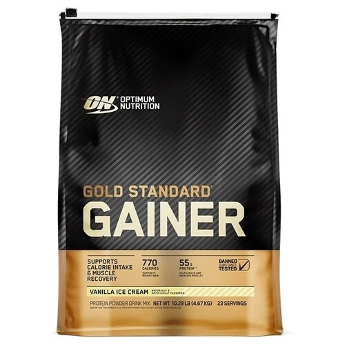 Гейнер Optimum Nutrition Gold Standard Gainer, 4670 г, ванильное мороженое гейнер optimum nutrition gold standard gainer colossal chocolate 4670 мл