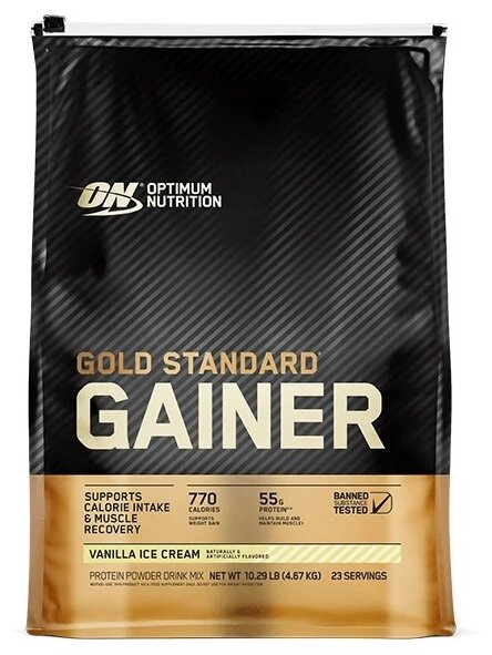 Gold Standard Gainer, 4600-4670 г, Vanilla Ice Cream / Ванильное Мороженое, 4670 г