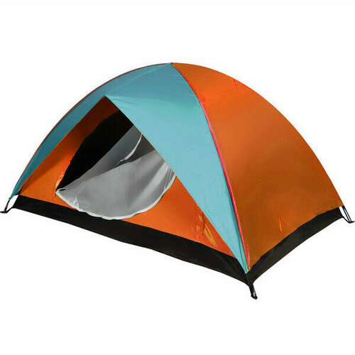 палатка уп 2 мини берег двухслойная Палатка туристическая Десна-2 двухслойная, 200*150*110 см, цвет сине-оранжевый