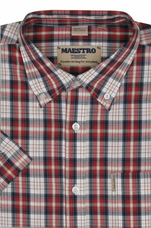 Рубашка Maestro, размер 48/M/170-178/41 ворот, красный
