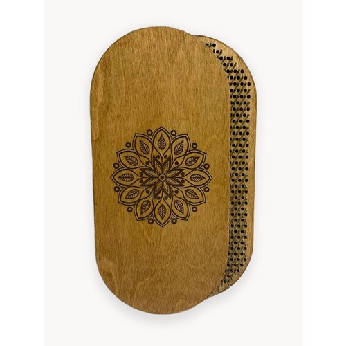 Доски садху, для начинающих, шаг гвоздей 8 мм, дерево, светло-коричневые, гравировка цветок жизни