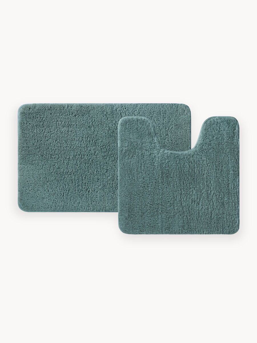 Набор ковриков для ванной комнаты IDDIS Base BSET06Mi13 50х80 + 50х50 микрофибра темно-зеленый