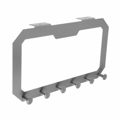 Вешалка на дверь 6 крючков самоклеющаяся цвет серый 2500₽