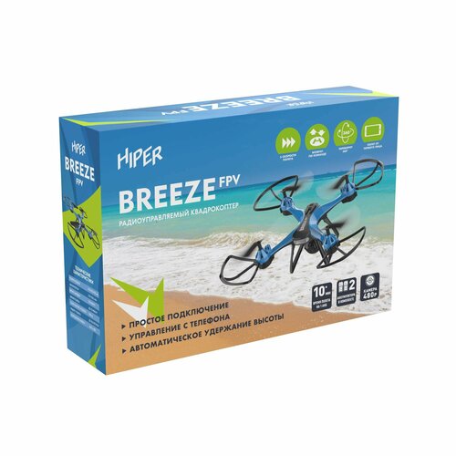 фото Квадрокоптер hiper ру breeze fpv c камерой wifi + дополнительный аккумулятор hqc-0028 1789628