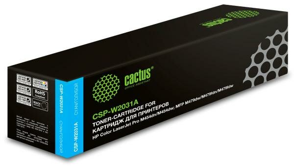 Картридж Cactus CSP-W2031A для HP: M454dn, M454dw, M479dw, M479fdn, M479fdw, M479fnw 2100стр Голубой