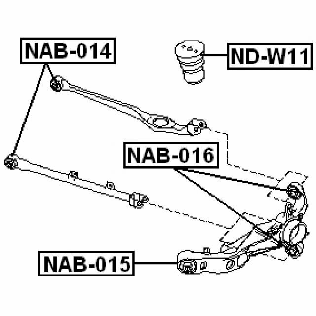 Сайлентблок задней подвески (нижнее правое) FEBEST NAB-015 - фотография № 13