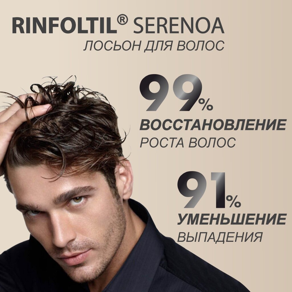 Ринфолтил Сереноа лосьон для мужчин Rinfoltil Serenoa for Men фл. 10мл №10 Вектор-Медика АО - фото №1