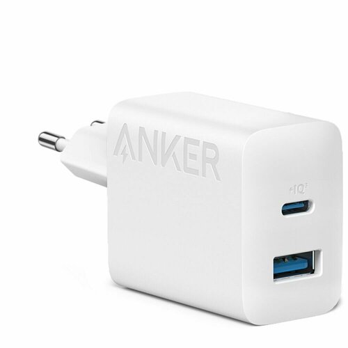 Сетевое зарядное устройство Anker 312 A2348 20W USB + USB-C белое сетевое зарядное устройство anker 312 usb a usb c для смартфонов и других устройств 2 порта 20 вт с кабелем b2348 белый