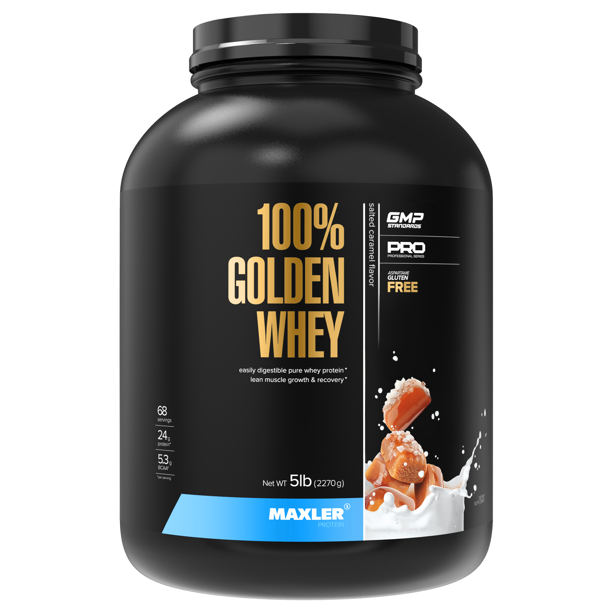 Протеин Maxler 100% Golden Whey, 2270 г, соленая карамель