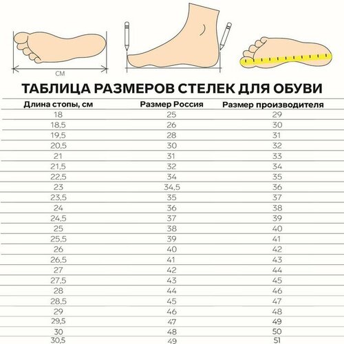 фото Стельки для обуви, универсальные, р-р ru до 39 (р-р пр-ля до 40), 25,5 см, пара, цвет микс onlitop