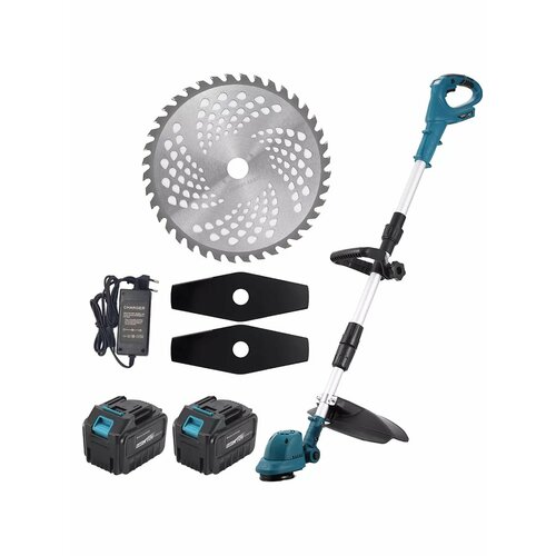 Heimerdinger 9-дюймовый электрический триммер для травы 18V пожиратель сорняков с батарейным питанием и 2 типами лезвий для работы в саду и ухода за газоном 14112₽