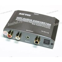 Конвертер DIGITAG-ANALOG / DIGITAL, вход RCA (COAXIAL) + Toslink OPTICAL-выход 2*RCA (ANALOG), гн. J 3, 5 stereo (наушники), RCA (COAXIAL), Toslink OPTICAL, с рег. гр, DC 5V, DAYTON