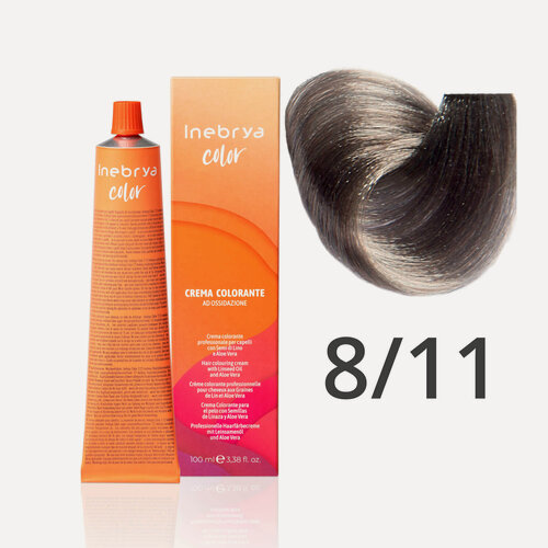 Изображение товара Крем - краска для волос профессиональная Inebrya Color Professional 8/11 Светлый русый Насыщенный пепельный 100 мл