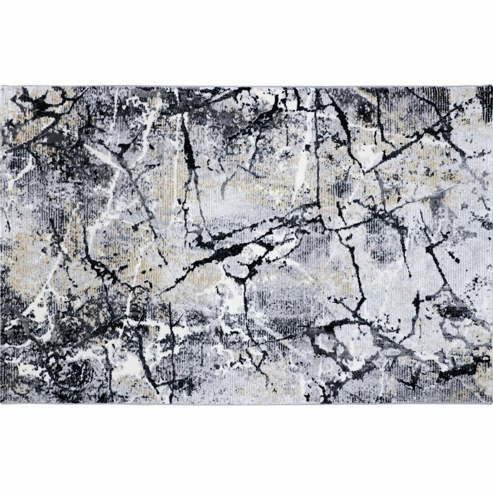 Ковер Safyun Dokuma Alissa AS 744 Grey/Black Прямоугольник (0.8x1.5 м)