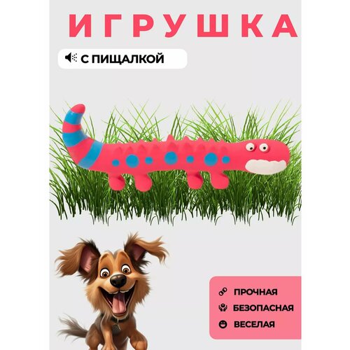 Игрушка Honey Funny "Саламандра", для собак, дразнилка, розовый, 24см