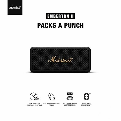 Портативный беспроводной динамик Marshall Emberton II IP67 водонепроницаемый динамик Bluetooth Bass для IOSAndroidПК 9899₽