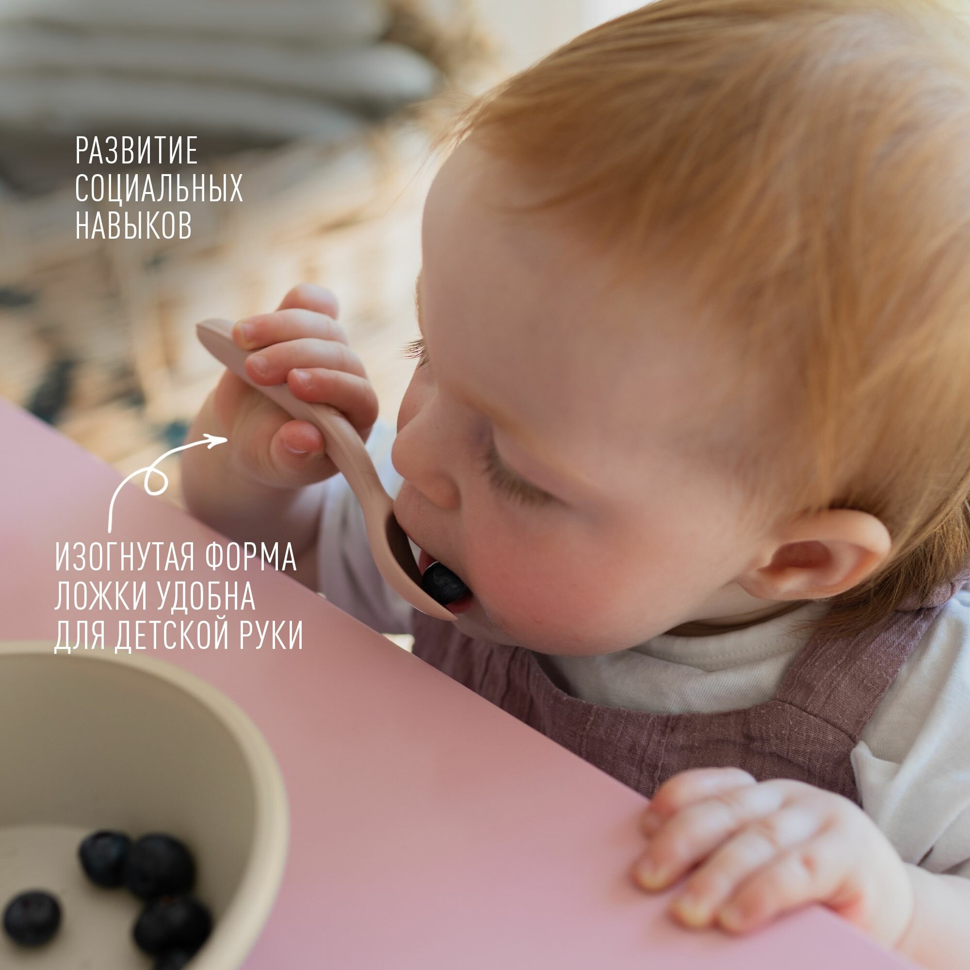 Набор 2шт. Ложка для кормления BIBS Spoon Set Blush — фото 1