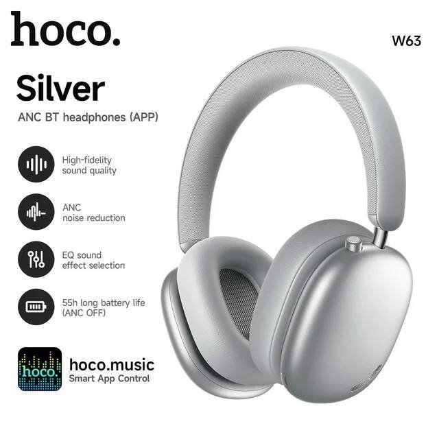 Hoco W63 ANC Bluetooth наушники | Активное шумоподавление | Приложение Hoco Music | До 55 часов работы