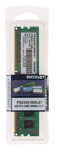 PATRIOT DDR3L PSD34G1600L81 4GB - фото №2
